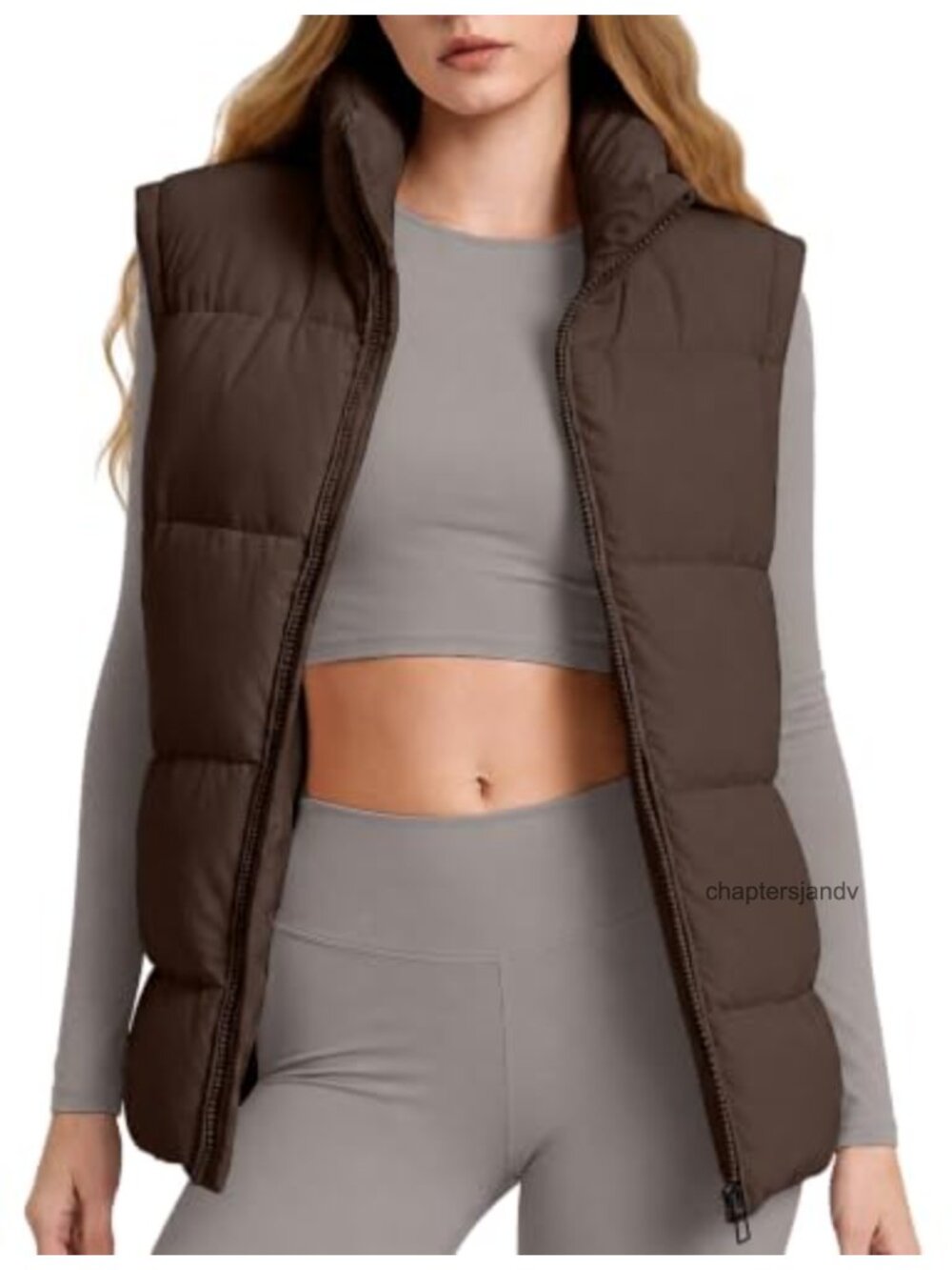Quilted Puffer Vest Sleeveless Zip Warm Winter Coat